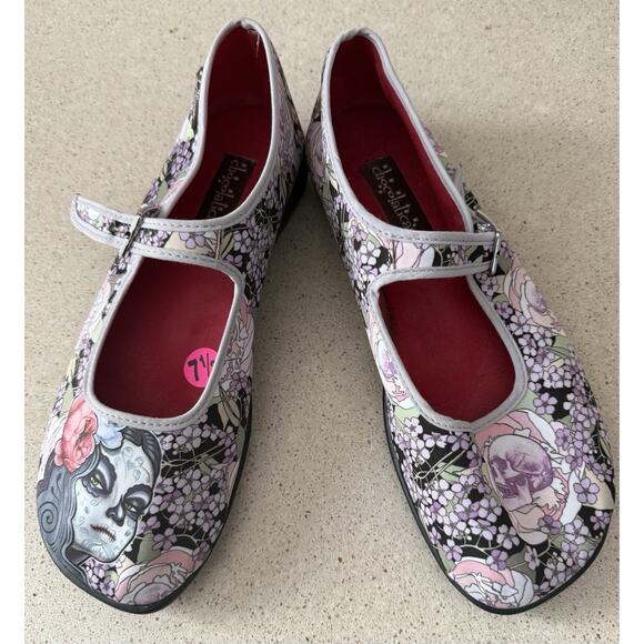 NEW Hot Chocolate Designs Mary Jane Shoes Flor la Muerte Day of the Dead 38 US 8